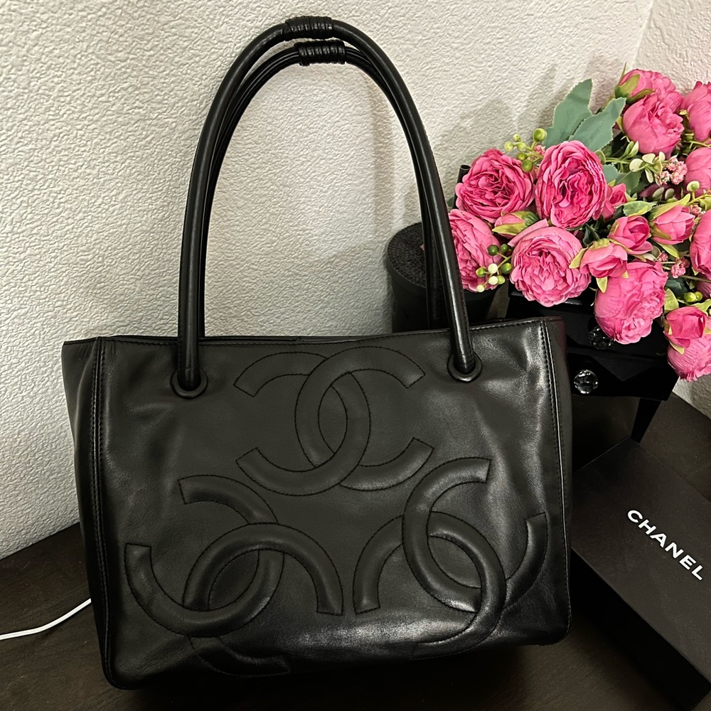 Chanel triple coco cc tote handbag